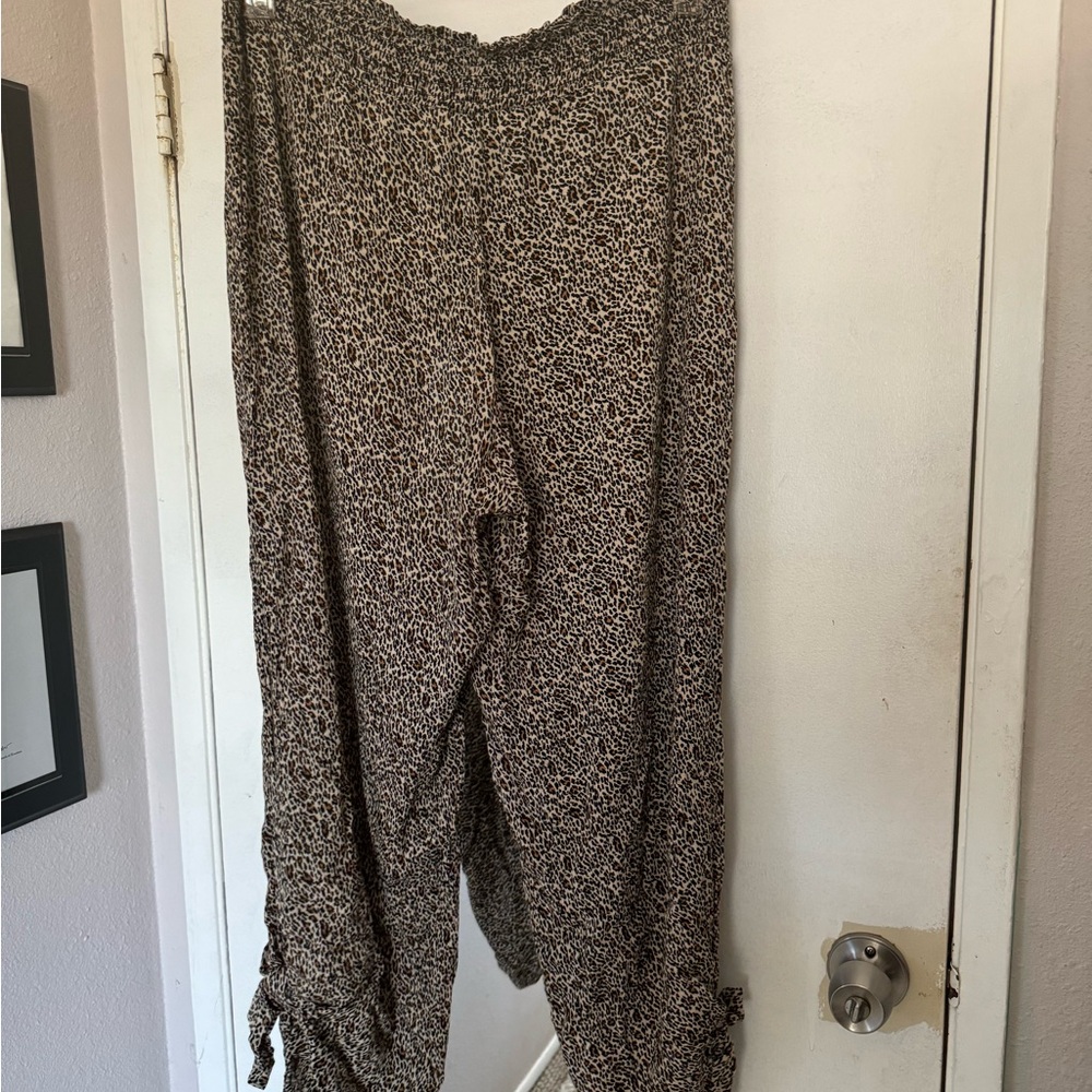 Animal print pants swim wear cover up